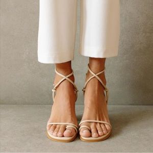 Alohas Grace Wrap Up Heel Ivory